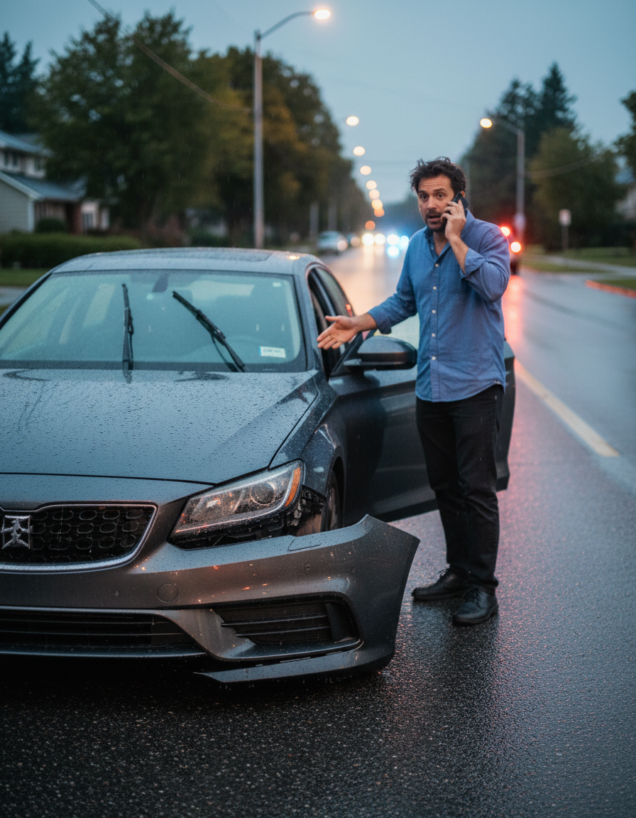Damaged car exterior